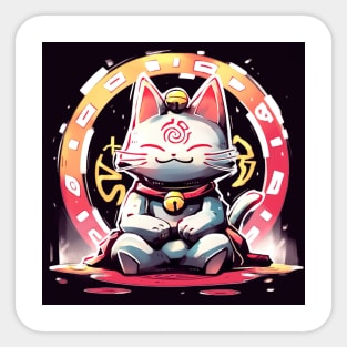 Coin Lucky Fairy Cat Sticker